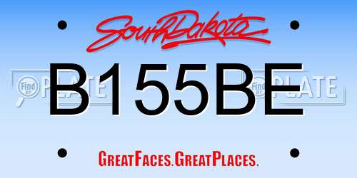 B155BE South Dakota License Plate