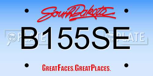 B155SE South Dakota License Plate