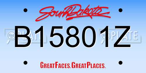 B15801Z South Dakota License Plate