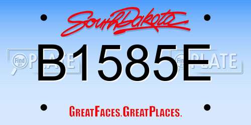 B1585E South Dakota License Plate
