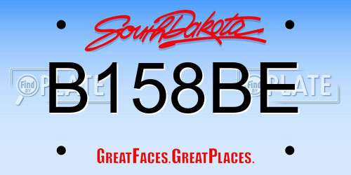 B158BE South Dakota License Plate