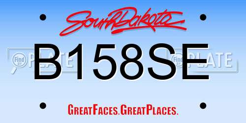 B158SE South Dakota License Plate