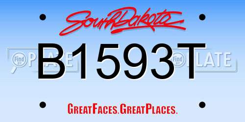 B1593T South Dakota License Plate