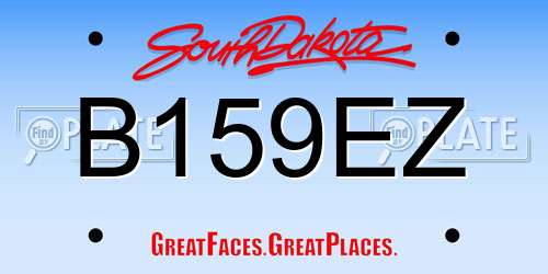 B159EZ South Dakota License Plate