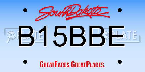 B15BBE South Dakota License Plate