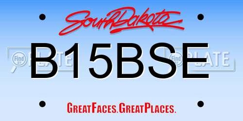 B15BSE South Dakota License Plate