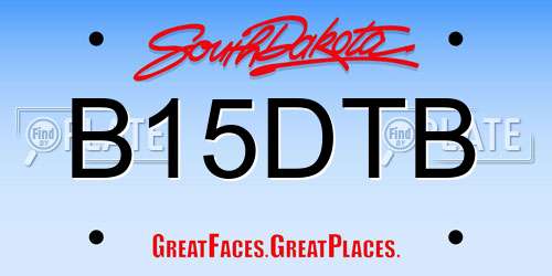 B15DTB South Dakota License Plate