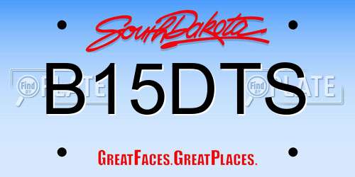 B15DTS South Dakota License Plate