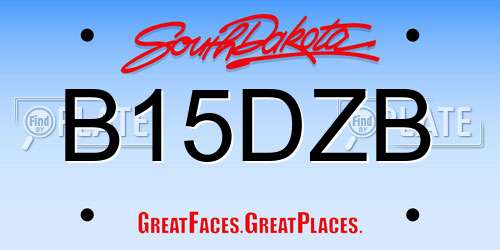 B15DZB South Dakota License Plate