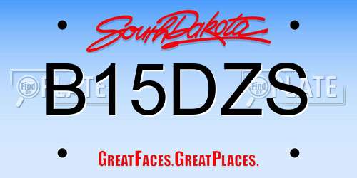 B15DZS South Dakota License Plate