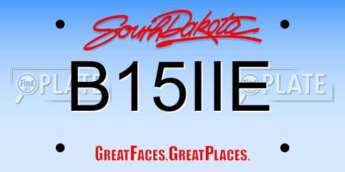 B15IIE South Dakota License Plate