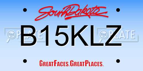 B15KLZ South Dakota License Plate
