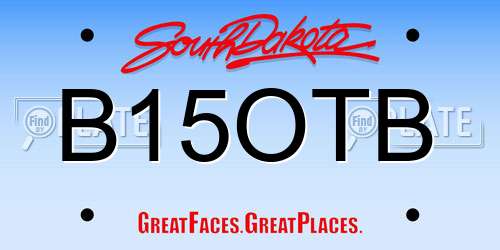 B15OTB South Dakota License Plate