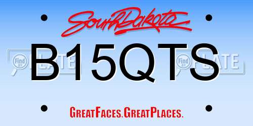 B15QTS South Dakota License Plate