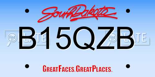 B15QZB South Dakota License Plate