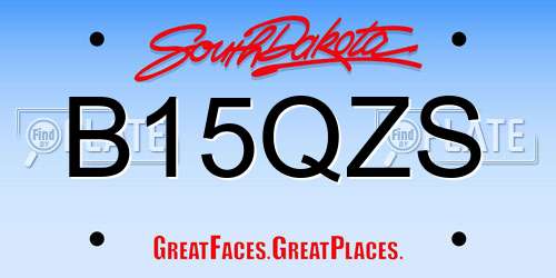 B15QZS South Dakota License Plate