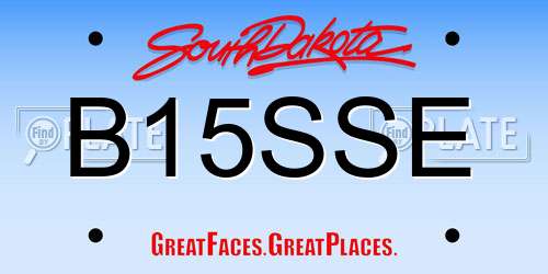 B15SSE South Dakota License Plate