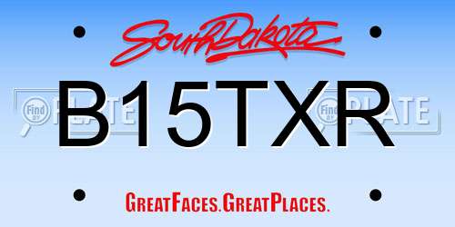 B15TXR South Dakota License Plate