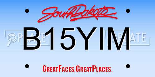 B15YIM South Dakota License Plate