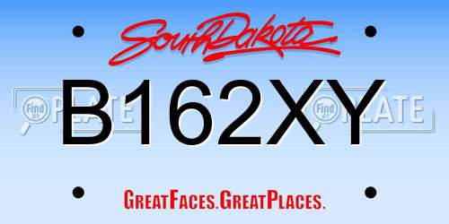 B162XY South Dakota License Plate
