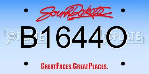 B1644O South Dakota License Plate