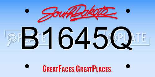 B1645Q South Dakota License Plate