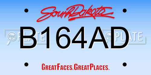 B164AD South Dakota License Plate