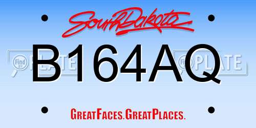 B164AQ South Dakota License Plate