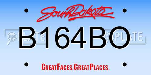 B164BO South Dakota License Plate
