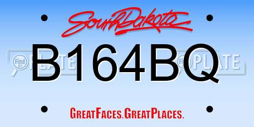 B164BQ South Dakota License Plate