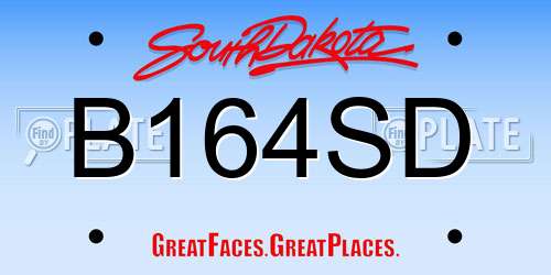 B164SD South Dakota License Plate
