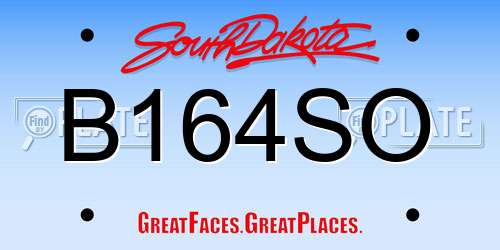 B164SO South Dakota License Plate