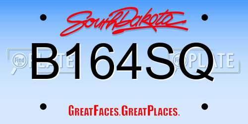 B164SQ South Dakota License Plate