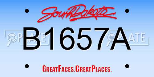 B1657A South Dakota License Plate