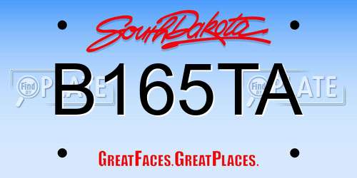 B165TA South Dakota License Plate