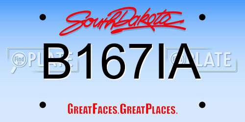 B167IA South Dakota License Plate
