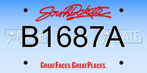 B1687A South Dakota License Plate