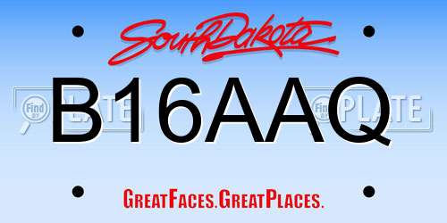 B16AAQ South Dakota License Plate
