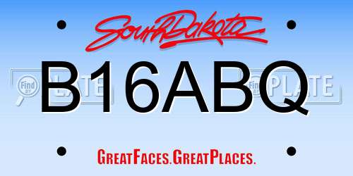 B16ABQ South Dakota License Plate