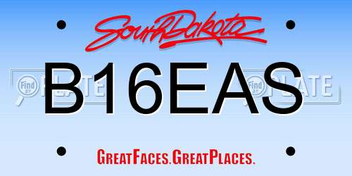B16EAS South Dakota License Plate
