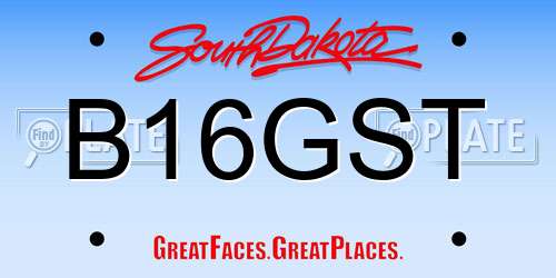 B16GST South Dakota License Plate