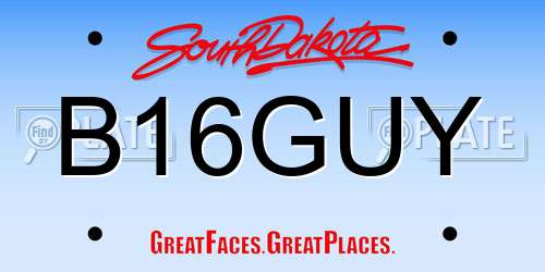 B16GUY South Dakota License Plate