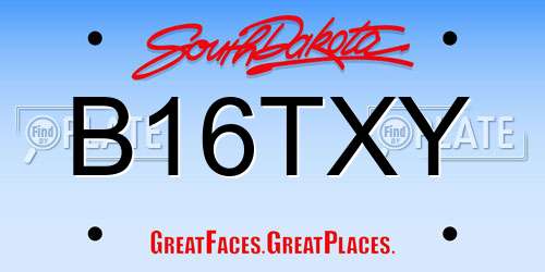 B16TXY South Dakota License Plate