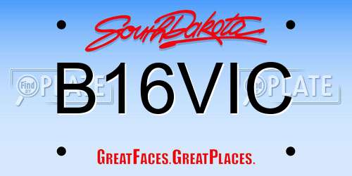B16VIC South Dakota License Plate