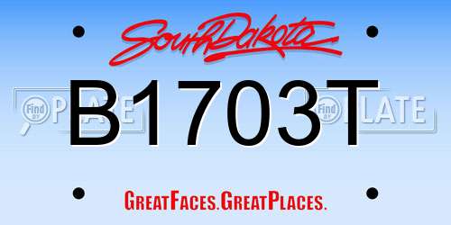 B1703T South Dakota License Plate