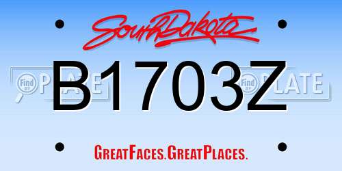 B1703Z South Dakota License Plate