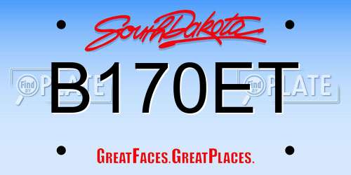 B170ET South Dakota License Plate