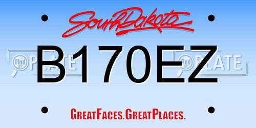 B170EZ South Dakota License Plate