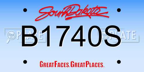 B1740S South Dakota License Plate