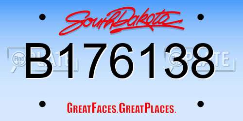 B176138 South Dakota License Plate